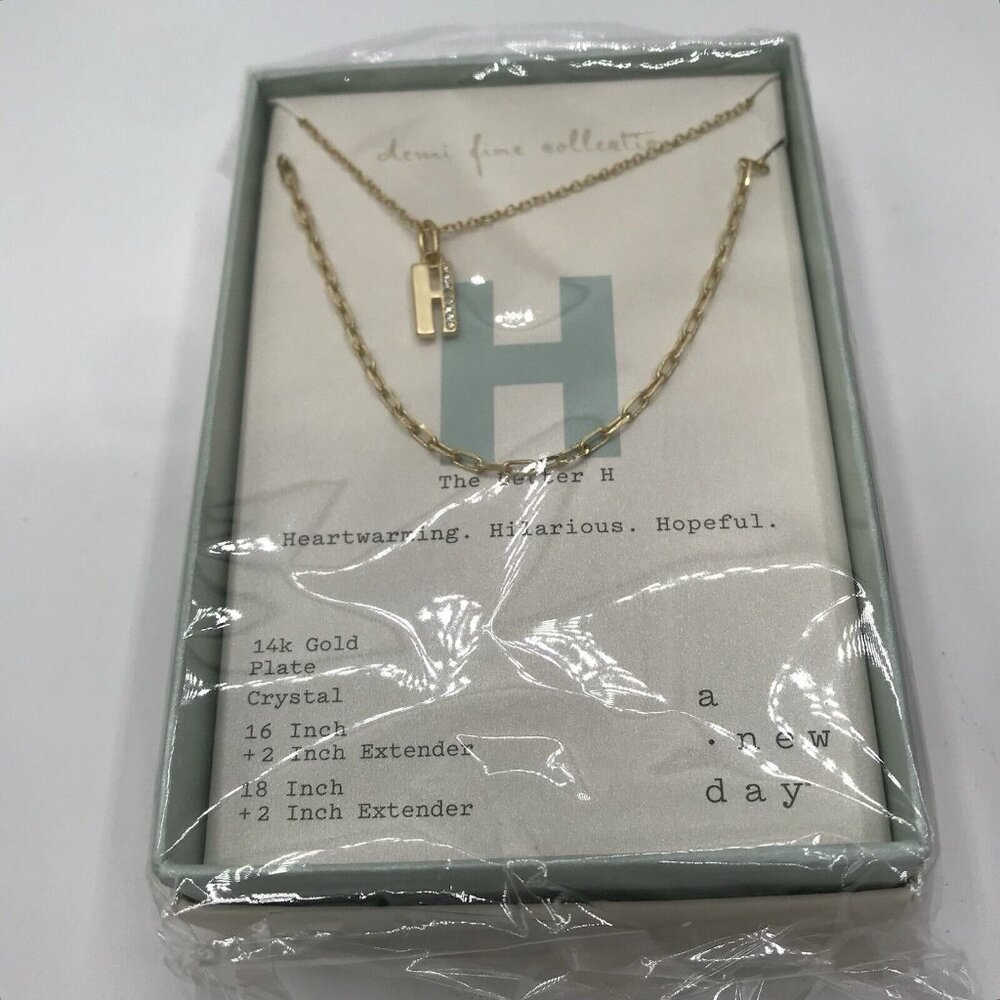 A New Day Women's Necklace 14k‎ Gold Plated Monogram Letter H - Gifts for Her